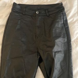 Black stretchy leather pants